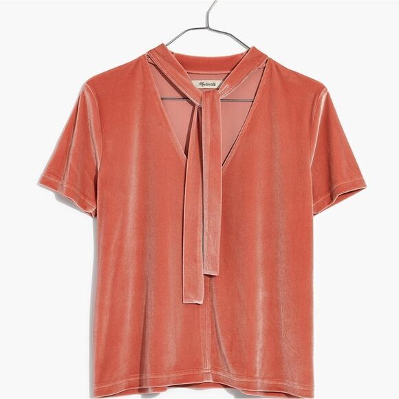Madewell Velvet Tie-Neck Top XXS B22 - Picture 5 of 5